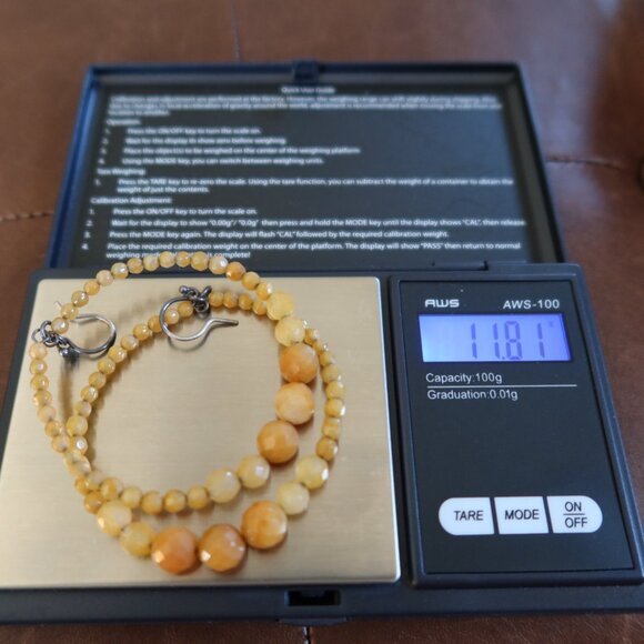 Chan Luu faceted Yellow Jade (70+) front facing hoops earrings 2" long drops - Picture 11 of 14